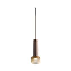 Juno TQJPL1782BZAMBBRZ Trac-Master Decorative LED Mini-Pendant 6W 12V, Cylinder Pendant with 78 inch Cord, 2700K Color Temperature, Bronze Pendant Body, Amber Glass, Bronze Adapter