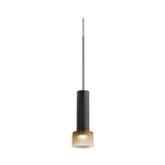 Juno TQJPL1783BLAMBBL Trac-Master Decorative LED Mini-Pendant 6W 12V, Cylinder Pendant with 78 inch Cord, 3000K Color Temperature, Black Pendant Body, Amber Glass, Black Adapter