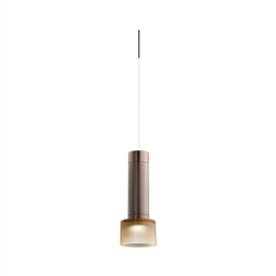 Juno TQJPL1783BZAMBWH Trac-Master Decorative LED Mini-Pendant 6W 12V, Cylinder Pendant with 78 inch Cord, 3000K Color Temperature, Bronze Pendant Body, Amber Glass, White Adapter