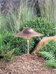 Kim Lighting BN187NB/H70NB 20-inch Stem 60W A-19 Incandescent 120 Volt Brass Traditional Landscape Light, Copper Mushroom Hood, Natural Finish