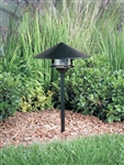 Kim Lighting EL180BL/H80BL 13-inch Stem 60W A19 Incandescent 120V Die-Cast Aluminum Traditional Landscape Light, Aluminum Cone Hood, Black Finish