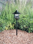 Kim Lighting EL185BL/H60BL 13-inch Stem 60W A19 Incandescent 120V Die-Cast Aluminum Traditional Landscape Light, Aluminum Pagoda Hood, Black Finish