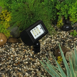 Kim Lighting EL218F3/8L4KUV/BL 120-277V LED Die-Cast Aluminum Micro Flood Landscape Light, Narrow Flood, 350mA, 10W, 8 LEDs, 4200K, Black Finish