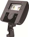 Lithonia DSXF1 LED P1 30K NSP MVOLT YKC62 DDBXD 21W D-Series Size 1 LED Floodlight, P1 Performance Package, 3000K Color Temperature, Narrow Spot Distribution, 120-277V, Yoke With 16-3 SO Cord, Dark Bronze Finish