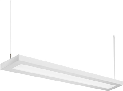 Lithonia GRD LLP 4FT MSL4 80CRI 30K ID1500LMF 80/20 MIN1 ZT 120 SCT F1/24A C210 4" Run LED Grad Linear Suspended Fixture, 4', 80 CRI, 3000K, 1500 LPF, Dim to 1%, 0-10V, 120V, Single Circuit, Univ Mounting Bracket, 24" Adjustable Suspension, White Finish