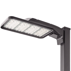 Lithonia KAX2 LED P1 30K R4 MVOLT SPA DNATXD Area Light 200W P1 Performance Package, 3000K Color, Type 4 Distribution, 120-277V, Square Pole Mounting, Textured Natural Aluminum