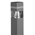 Lithonia KBE6 50S R5 120 LPI 6" Square Architectural Bollard, 50W High Pressure Sodium, Type V Distribution, 120V, Magnetic Ballast, Dark Bronze Finish, Lamp Included