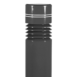 Lithonia KBC8 26TRT LV 347 DNA LPI 8" Round Architectural Bollard, 26W Compact Fluorescent, Louver Reflector, 347V, Natural Aluminum Finish, Lamp Included