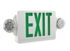 Lithonia LHQM LED G Two 1.5W / 9.6V Quantum LED Exit-Unit Combo, White Housing, Green Letter