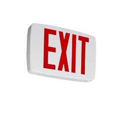 Lithonia LQM S W 3 G 120/277 EL N SD Quantum LED Exit Sign, Stencil Face Type, White Housing, 3 Single Faces, Green Letter, Dual Voltage 120-277V, Nickel Cadmium Battery, Self Diagnostics