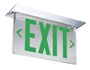 Lithonia LRP 2 GMR DA 120/277 PNL LED Edge Lit Exit Sign Clear Acrylic Double Face Green Letters