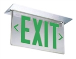 Lithonia LRP 2 GMR DA 120/277 PNL LED Edge Lit Exit Sign Clear Acrylic Double Face Green Letters