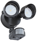 Lithonia OLF 2RH 40K 120 MO DDB 25W LED Outdoor Motion Security Floodlight, 2 Round Heads, 4000K Color Temperature, 120 Volts, PIR Motion Detection with Photocell, Bronze Finish