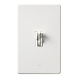 Lutron AY2-LSFQH-WH Ariadni 300W & 1.5A Single Pole Incandescent / Halogen Dimmer and 3-Speed Fan Control in White