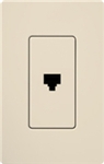 Lutron CA-PJ-LA Claro Single Phone Jack in Light Almond