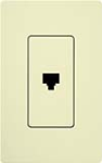 Lutron CA-PJH-AL Claro Single Phone Jack in Almond