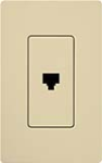 Lutron CA-PJH-IV Claro Single Phone Jack in Ivory