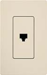 Lutron CA-PJH-LA Claro Single Phone Jack in Light Almond