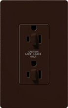 Lutron CAR-15-DDTR-BR Claro Tamper Resistant 15A Duplex Receptacle for Dimming Use in Brown