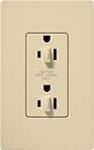 Lutron CAR-15-DDTR-IV Claro Tamper Resistant 15A Duplex Receptacle for Dimming Use in Ivory