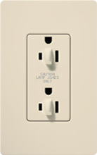 Lutron CAR-15-DDTR-LA Claro Tamper Resistant 15A Duplex Receptacle for Dimming Use in Light Almond