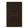Lutron CAR-15-GFST-BR Claro Self-Testing Tamper Resistant 15A GFCI Receptacle, in Brown