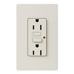 Lutron CAR-15-GFST-LA Claro Self-Testing Tamper Resistant 15A GFCI Receptacle, in Light Almond