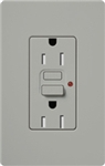 Lutron CAR-15-GFTR-GR Claro Tamper Resistant 15A GFCI Receptacle in Gray (Replaced by CAR-15-GFST-GR)