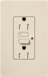 Lutron CAR-15-GFTR-LA Claro Tamper Resistant 15A GFCI Receptacle in Light Almond (Replaced by CAR-15-GFST-LA)