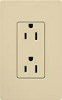 Lutron CAR-15H-IV Claro 15A Duplex Receptacle, Not Tamper Resistant, in Ivory