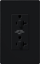 Lutron CAR-20-DDTR-BL Claro Tamper Resistant 20A Duplex Receptacle for Dimming Use in Black