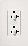 Lutron CAR-20-DDTR-WH Claro Tamper Resistant 20A Duplex Receptacle for Dimming Use in White