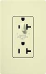 Lutron CAR-20-HDTR-AL Claro Tamper Resistant 20A Split Duplex Receptacle Half for Dimming Use in Almond