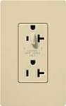 Lutron CAR-20-HDTR-IV Claro Tamper Resistant 20A Split Duplex Receptacle Half for Dimming Use in Ivory