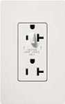 Lutron CAR-20-HDTR-WH Claro Tamper Resistant 20A Split Duplex Receptacle Half for Dimming Use in White