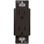 Lutron CARS-15-TR-BR Claro Tamper Resistant 15A Duplex Receptacle in Brown