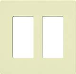 Lutron CW-2-AL Claro Screwless Wallplate 2 Gang in Almond