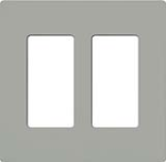 Lutron CW-2-GR Claro Screwless Wallplate 2 Gang in Gray