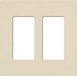 Lutron CW-2-LA Claro Screwless Wallplate 2 Gang in Light Almond