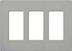 Lutron CW-3-GR Claro Screwless Wallplate 3 Gang in Gray