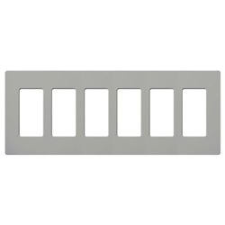 Lutron CW-6-GR Claro Screwless Wallplate 6 Gang in Gray