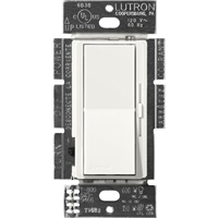 Lutron DVSCELV-300P-RW Diva Satin 300W Electronic Low Voltage Single Pole Dimmer in Architectural White