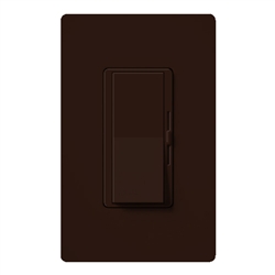 Lutron DVW-600PH-BR Diva 600W Incandescent / Halogen Single Pole Dimmer with Wallplate in Brown