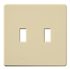 Lutron FG-2-IV Fassada 2-Gang Wallplate, Traditional Opening, Gloss Finish in Ivory