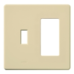 Lutron FG-2-TD-IV Fassada, 2-Gang Wallplate, Combination Opening, Gloss Finish in Ivory