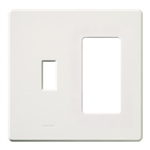 Lutron FG-2-TD-WH Fassada, 2-Gang Wallplate, Combination Opening, Gloss Finish in White