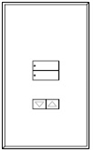 Lutron LFGR-W2BRLN-GWH Architectural Non-Insert Style seeTouch Glass 2 Button with Raise/Lower Wallplate in Green Glass with White Paint