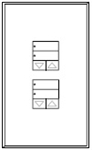 Lutron LFGR-W2RLDN-CWH Architectural Non-Insert Style seeTouch Glass Dual Group with Dual Raise/Lower Wallplate in Clear Glass with White Paint