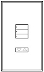 Lutron LFGR-W3BRLN-CWH Architectural Non-Insert Style seeTouch Glass 3 Button with Raise/Lower Wallplate in Clear Glass with White Paint
