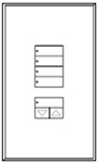 Lutron LFGR-W4SN-GWH Architectural Non-Insert Style seeTouch Glass 4 Scene with Raise/Lower Wallplate in Green Glass with White Paint